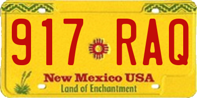 NM license plate 917RAQ