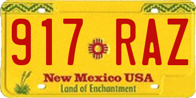 NM license plate 917RAZ