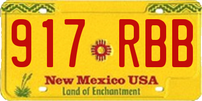 NM license plate 917RBB