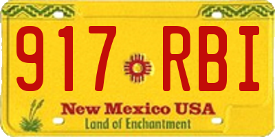 NM license plate 917RBI