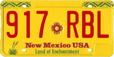 NM license plate 917RBL