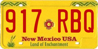 NM license plate 917RBQ