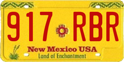 NM license plate 917RBR