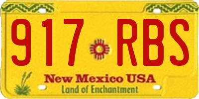 NM license plate 917RBS