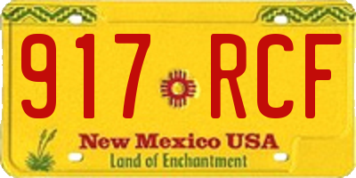 NM license plate 917RCF