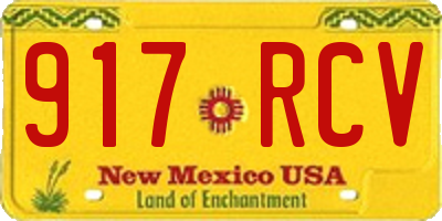 NM license plate 917RCV