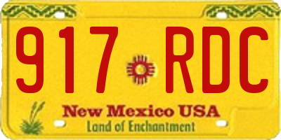 NM license plate 917RDC