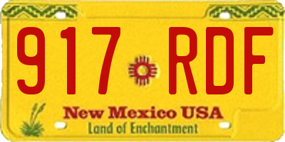 NM license plate 917RDF