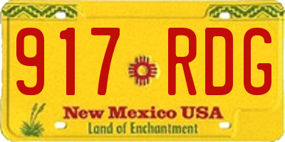 NM license plate 917RDG