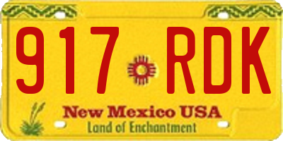 NM license plate 917RDK