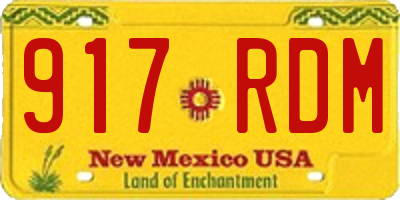 NM license plate 917RDM
