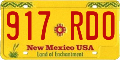 NM license plate 917RDO