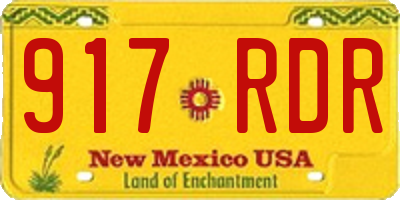 NM license plate 917RDR