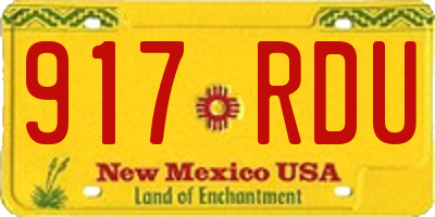 NM license plate 917RDU