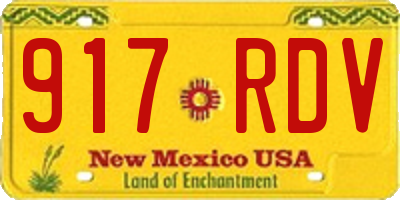 NM license plate 917RDV