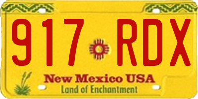 NM license plate 917RDX