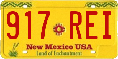 NM license plate 917REI