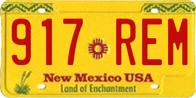 NM license plate 917REM