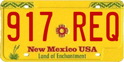 NM license plate 917REQ