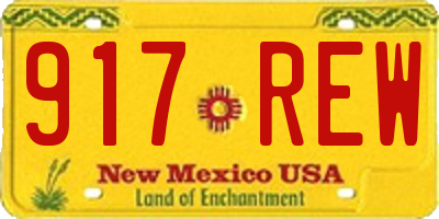 NM license plate 917REW