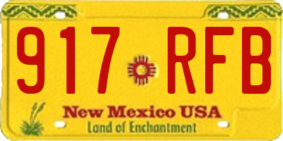 NM license plate 917RFB