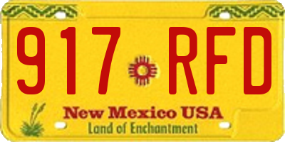 NM license plate 917RFD