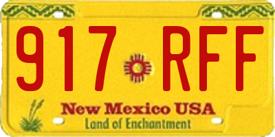 NM license plate 917RFF