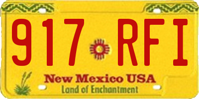 NM license plate 917RFI