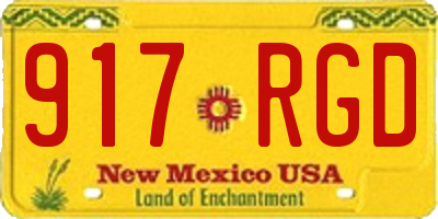 NM license plate 917RGD