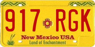 NM license plate 917RGK