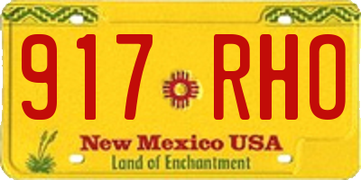 NM license plate 917RHO