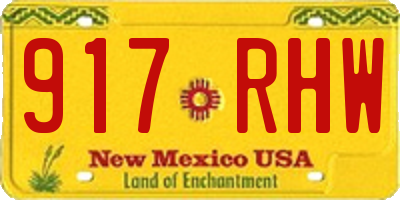NM license plate 917RHW