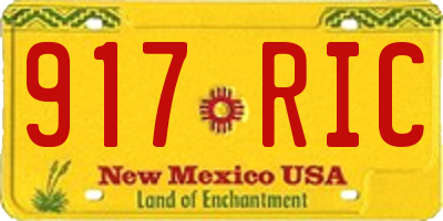 NM license plate 917RIC