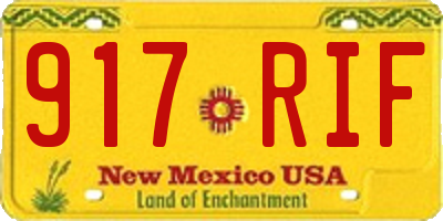NM license plate 917RIF