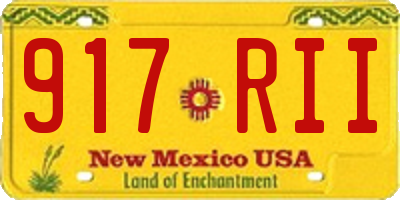 NM license plate 917RII