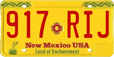 NM license plate 917RIJ