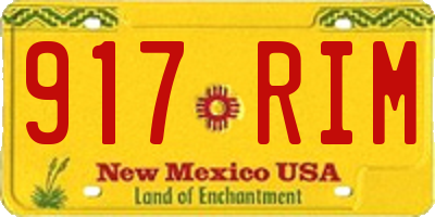NM license plate 917RIM