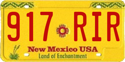 NM license plate 917RIR