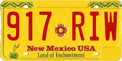NM license plate 917RIW