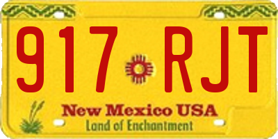 NM license plate 917RJT