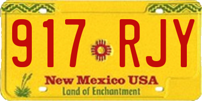 NM license plate 917RJY