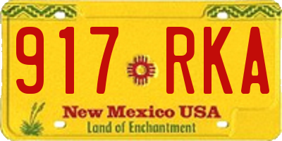 NM license plate 917RKA