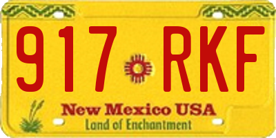 NM license plate 917RKF