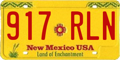 NM license plate 917RLN