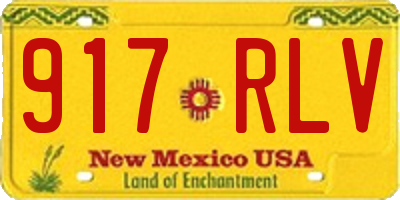 NM license plate 917RLV