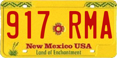 NM license plate 917RMA