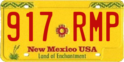 NM license plate 917RMP