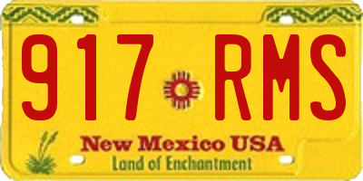 NM license plate 917RMS