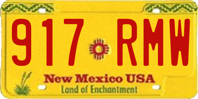 NM license plate 917RMW