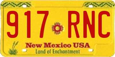 NM license plate 917RNC